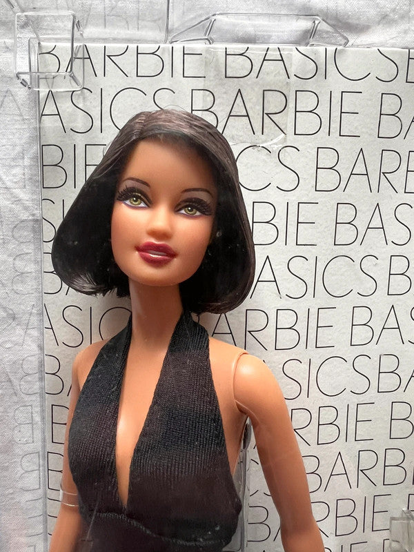 RARE Black Label Barbie Basics No. 11-001 Black V Neck Dress Collector Doll Toy - Brand New