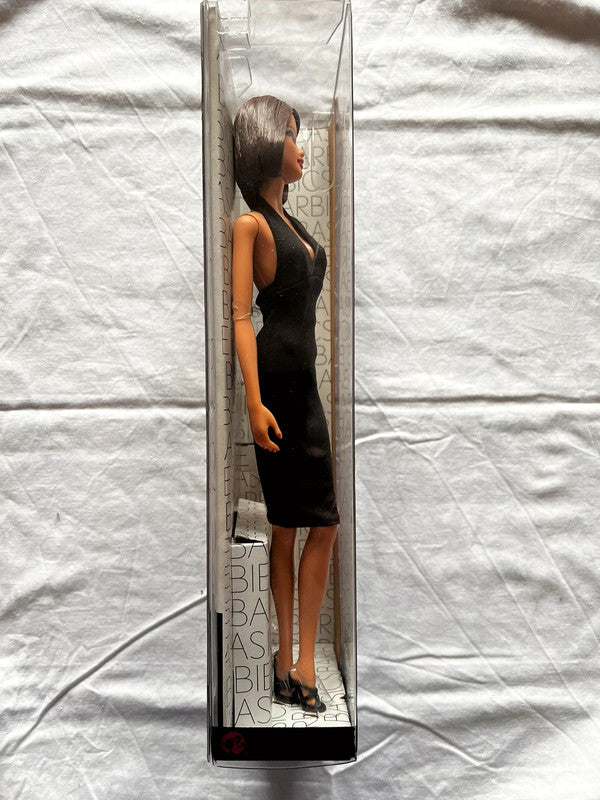 RARE Black Label Barbie Basics No. 11-001 Black V Neck Dress Collector Doll Toy - Brand New