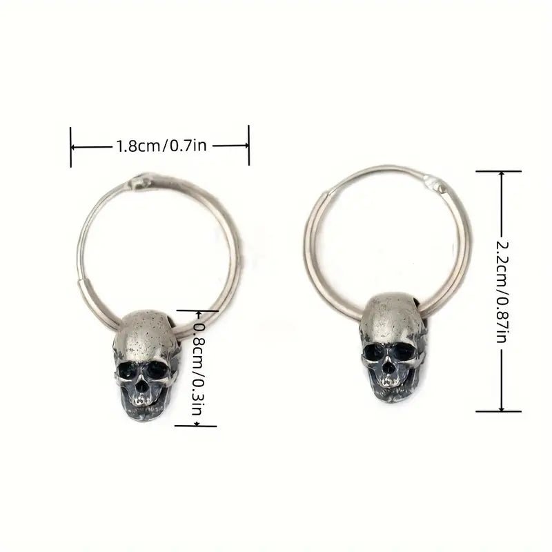 Aged Skull Bead Earrings