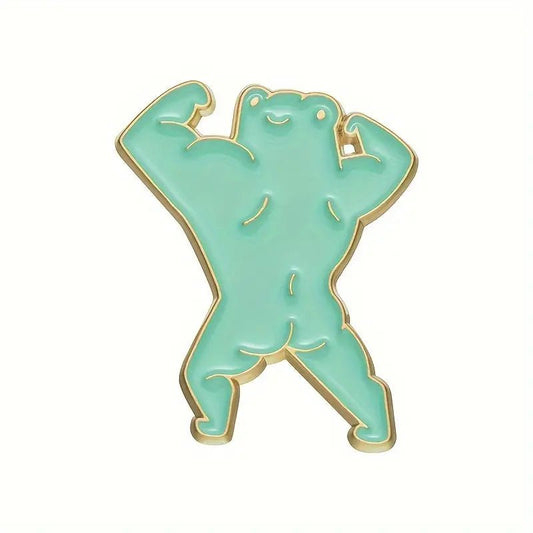 Beef Boy Buff Muscle Frog Hard Enamel Pin Badge