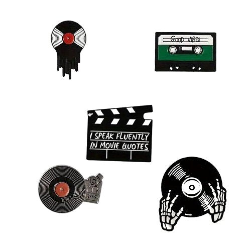 Vintage Vinyl Cassette Dj Enamel Pin Badge
